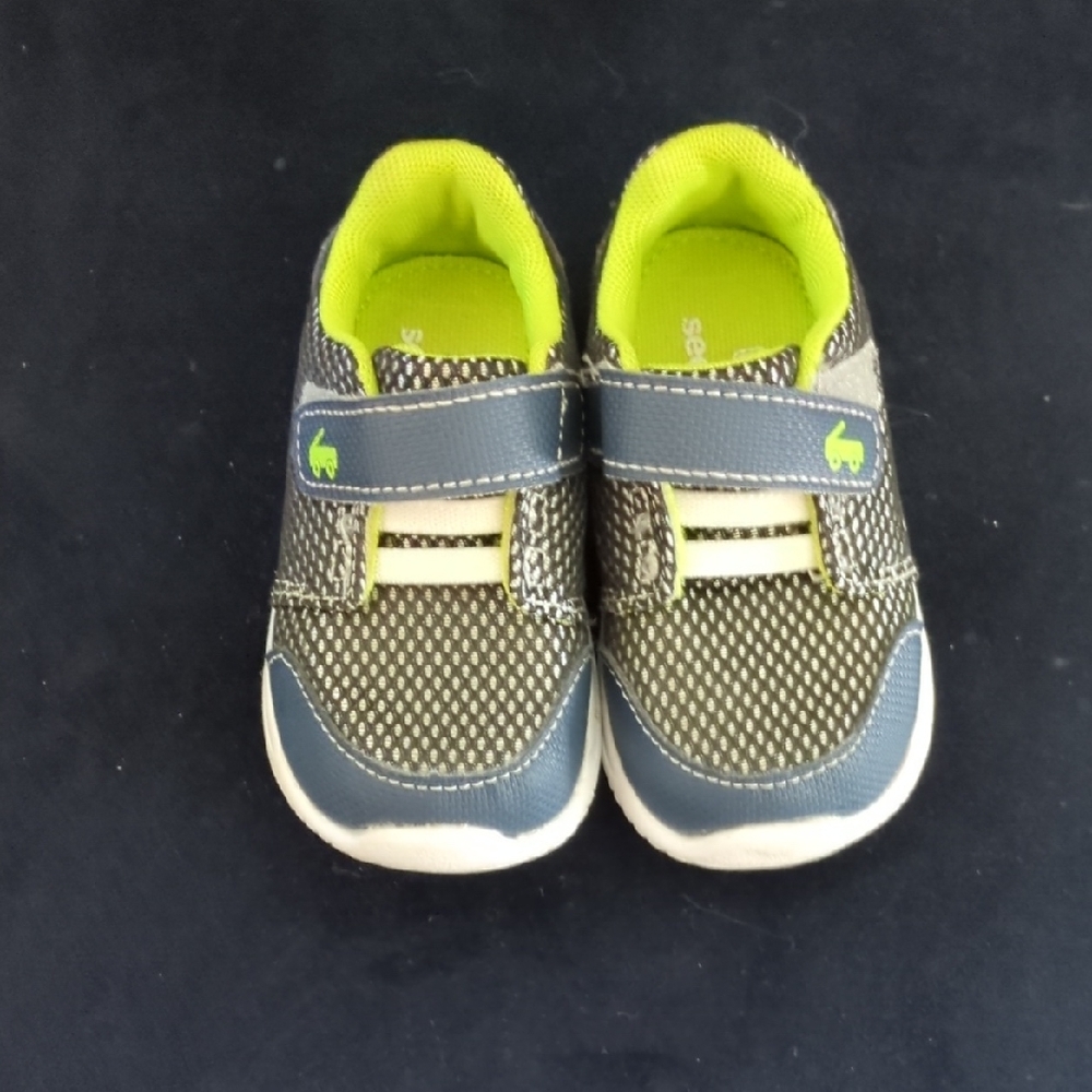 See Kai Run Green and Gray Sneakers with Velcro Straps